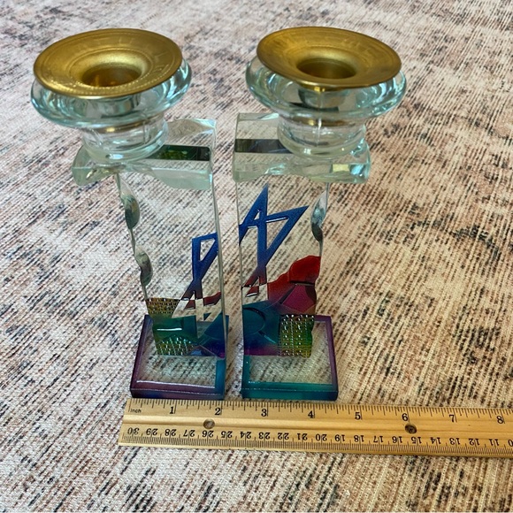 Glass Candlesticks, NWOT - Picture 2 of 8